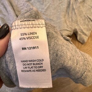 LNA grey linen viscose tee size small with top front cutout